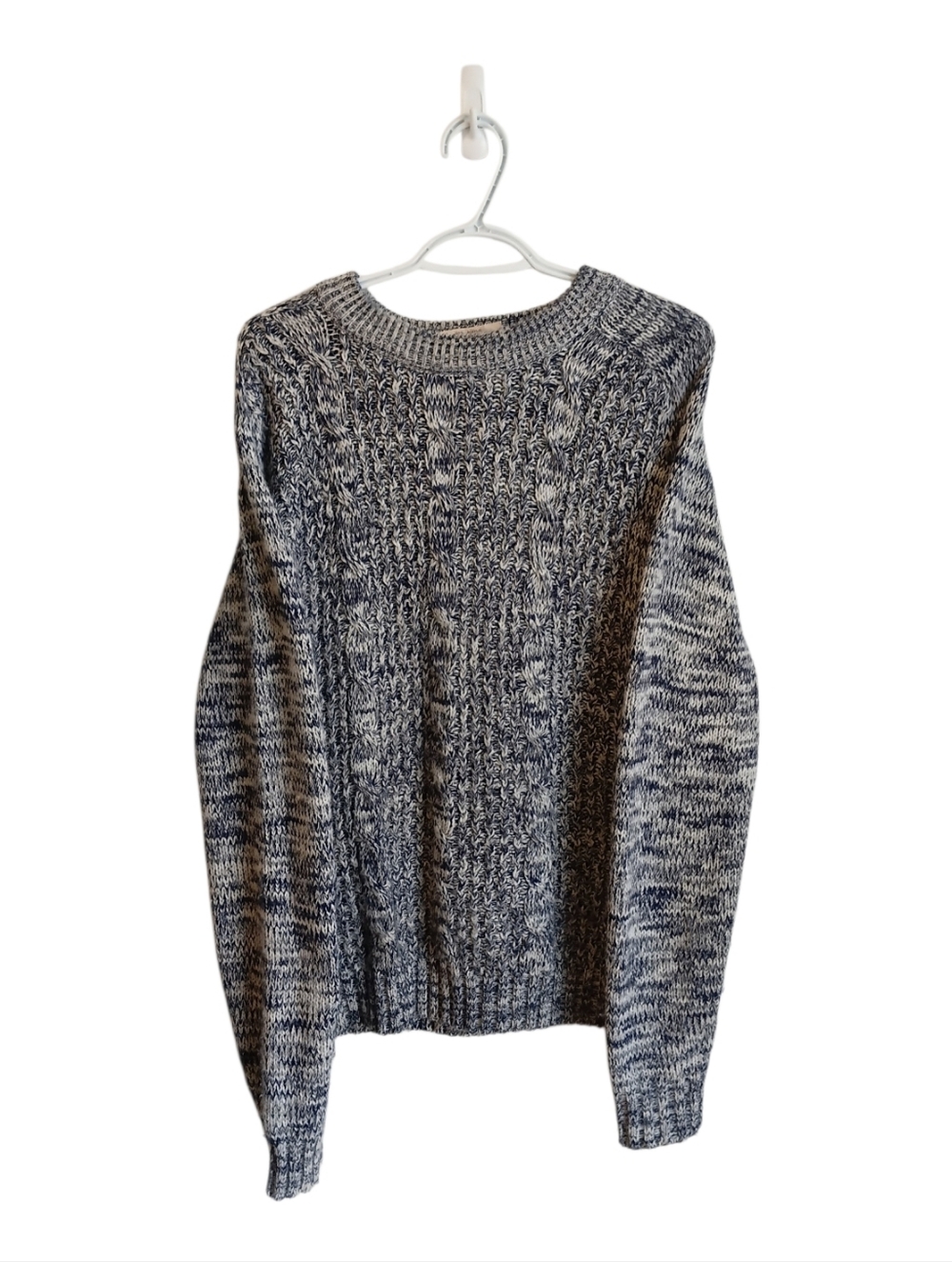 Vintage Jack Fraser 80s Gray/blue  Marled Knit Crewneck Sweater Grandpacore Lrg